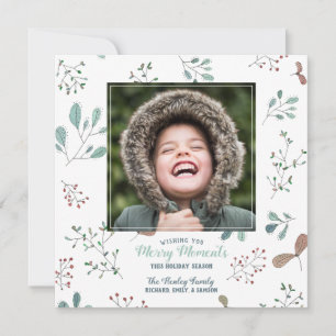Merry Winter Woodland jul Photo Julkort