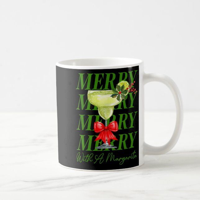 Merry With A Margarita Christmas Drinking Margarit Kaffemugg (Höger)