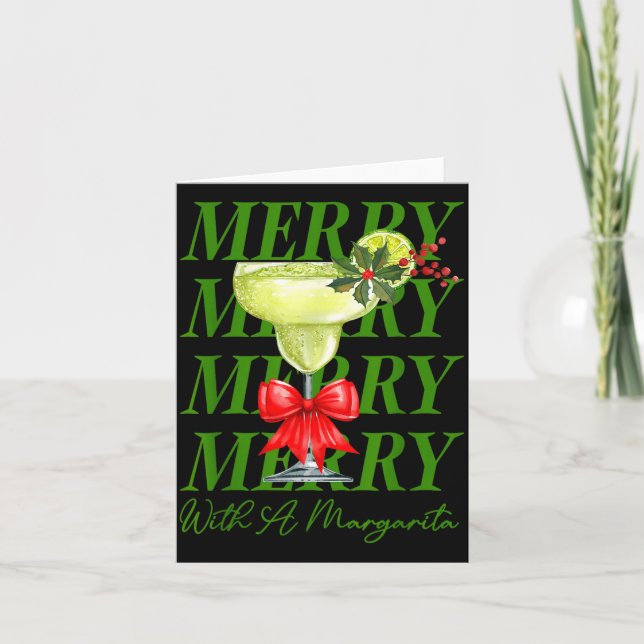 Merry With A Margarita Christmas Drinking Margarit Kort (Framsida)