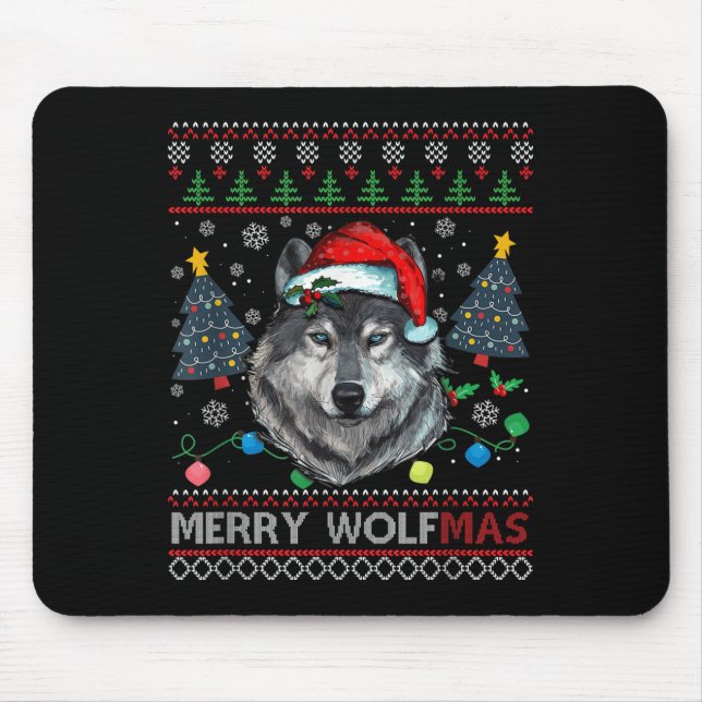 Merry Wolfmas Merry Christmas Wolf Ugly Sweater Fu Musmatta (Framsidan)