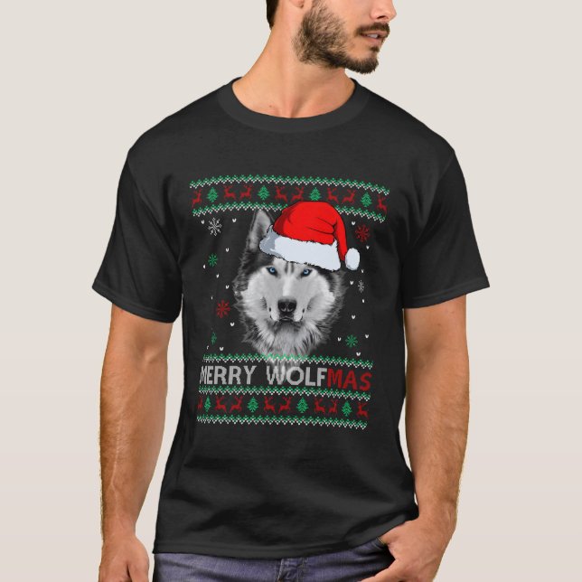 Merry Wolfmas Merry Varg Ugly T Shirt (Framsida)