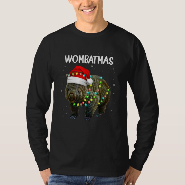 Merry Wombatmas Santa Wombat Vild Animal Julafton T Shirt (Framsida)