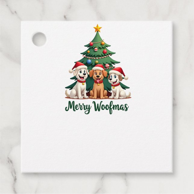 Merry Woofmas (2) Gåvor Etiketter (Framsida)
