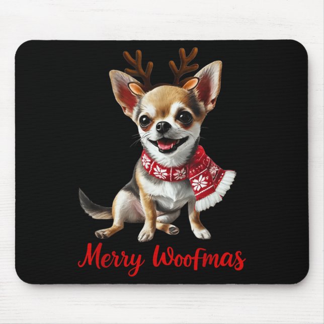Merry Woofmas Chihuahua Dog Meme In Reindeer Antle Musmatta (Framsidan)