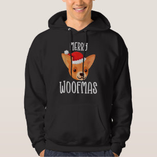 Merry Woofmas Chihuahua Puppy Santa Hund jul Hoodie