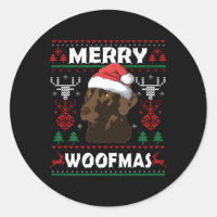 Merry Woofmas Chocolate Lab Labrador