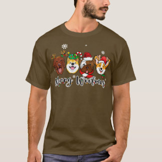 merry woofmas christmas hund t shirt