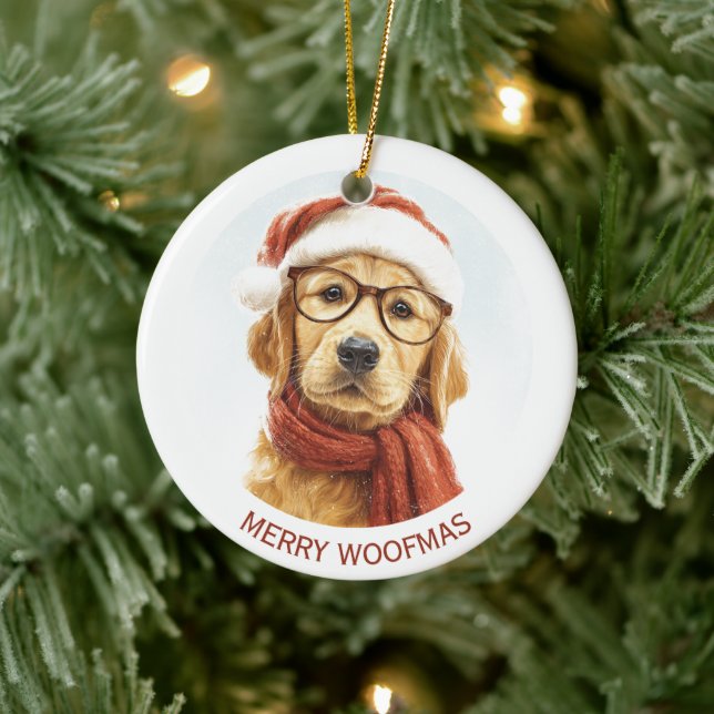 Merry Woofmas | Custom Dog Photo Ornament (Träd)