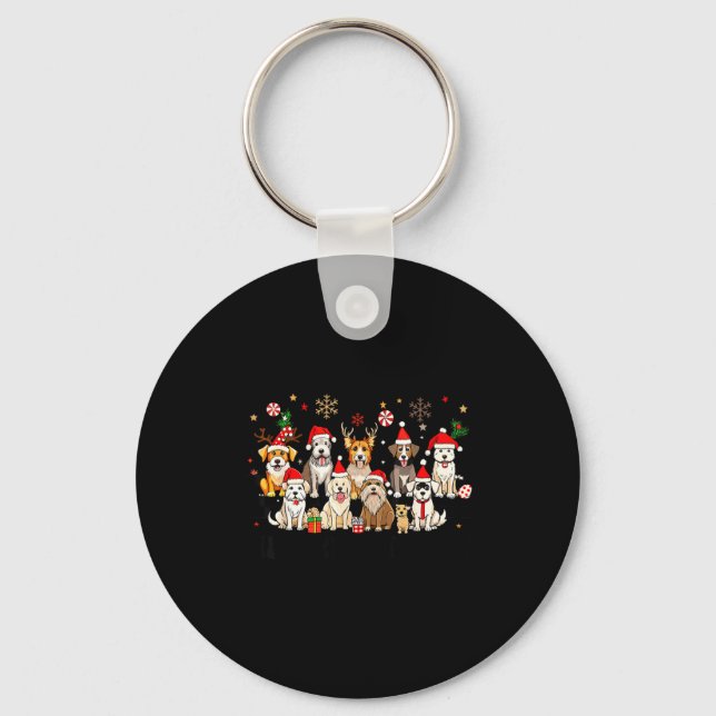 Merry Woofmas Cute Christmas Dogs Merry Christmas  Nyckelring (Framsida)