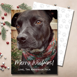 Merry Woofmas Cute Hund Photo jul Julkort