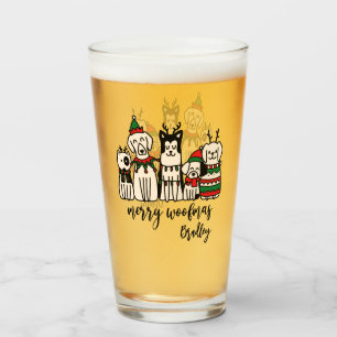 Merry Woofmas Cute Hundar Julens eget namn Glaskopp