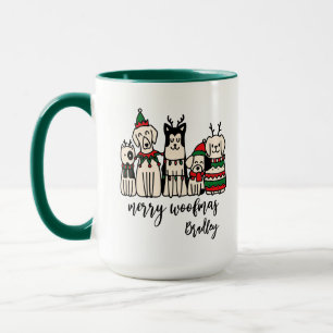 Merry Woofmas Cute Hundar Julens eget namn Mugg