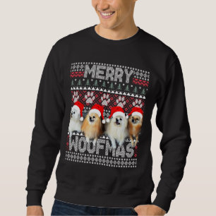 Merry Woofmas cute Pommern och Havanese with SA Lång Ärmad Tröja