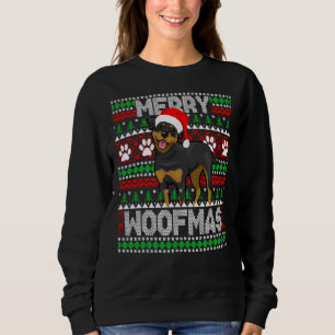 Merry Woofmas Cute Rottweiler Hund Ugly Sweater 8 T Shirt