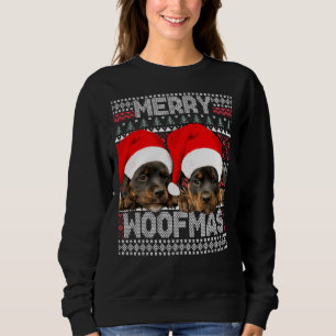 Merry Woofmas Cute Rottweiler-valpar med Santa H T Shirt