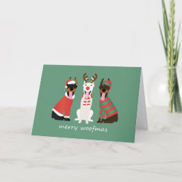 Merry Woofmas Dobermann jul Hundar Helgkort