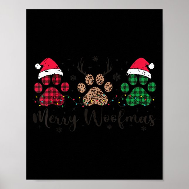 Merry Woofmas Dog Lover Retro Holiday Top Puppy Ch Poster (Framsidan)
