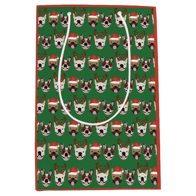Merry Woofmas Fransk Bulldog Jullhuvuden (Framsidan)