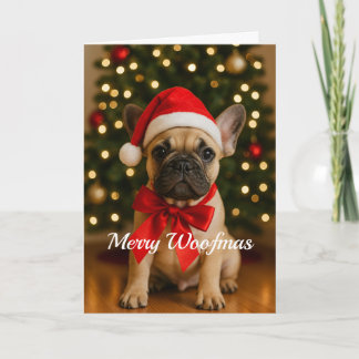 Merry Woofmas French Bulldog Christmas Card Kort