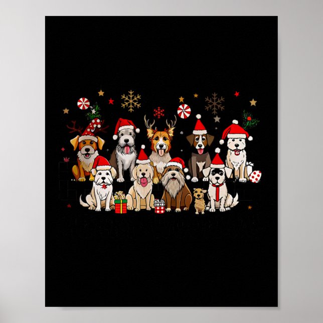 Merry Woofmas Funny Hundar jul Poster (Framsidan)