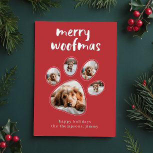Merry Woofmas Funny Pet Hund Photo jul Julkort