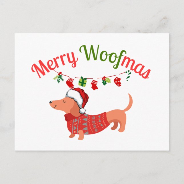 Merry WOOFmas Helg Vykort (Framsida)