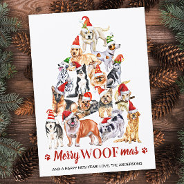 Merry Woofmas Hund älskare Julgran Hundar Julkort