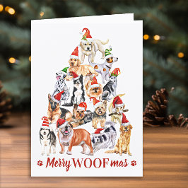 Merry Woofmas Hund älskare Julgran Hundar Kort