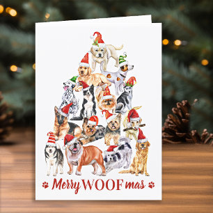 Merry Woofmas Hund älskare Julgran Hundar Kort