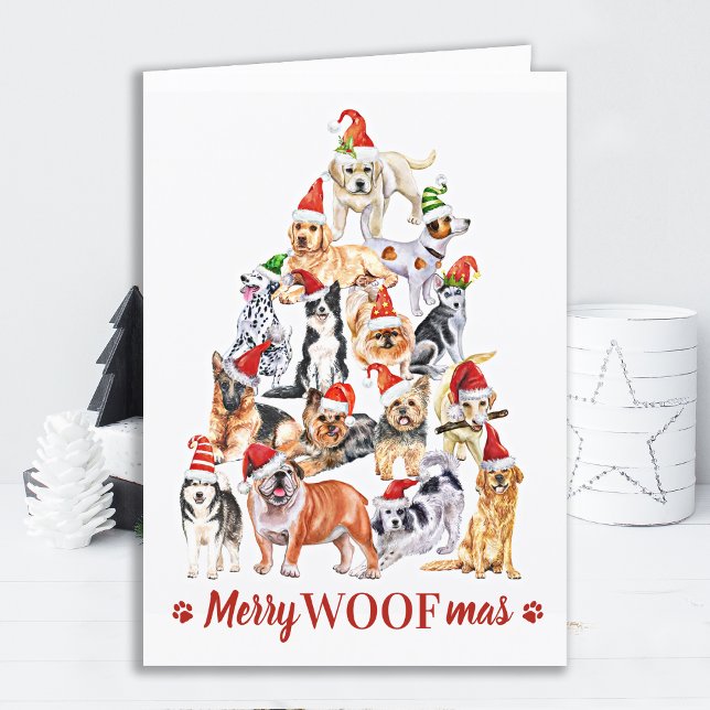 Merry Woofmas Hund älskare julpet Business Helgkort (Skapare uppladdad)