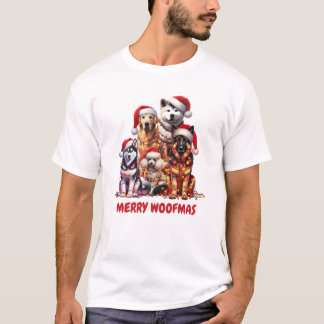 Merry Woofmas Hund jul T-Shirt