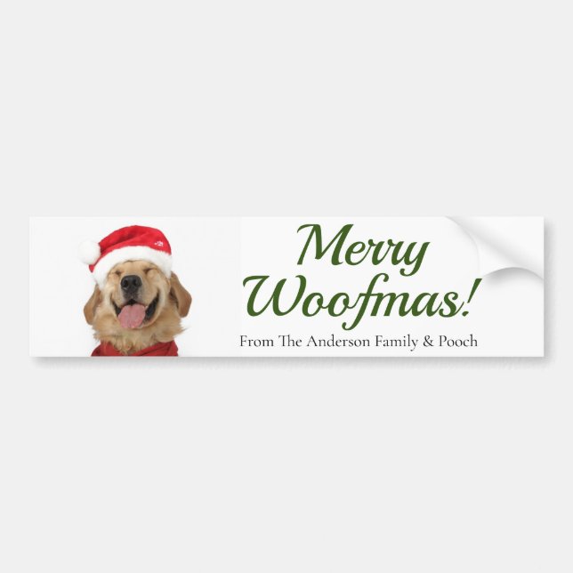 Merry Woofmas!Hundälskare Bildekal (Framsidan)