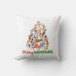 Merry Woofmas Hundälskares Gift Kudde