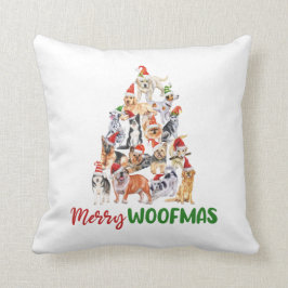 Merry Woofmas Hundälskares Gift Kudde