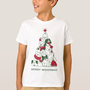 Merry Woofmas jul Fläkt Gift för julgranar i Hund T Shirt