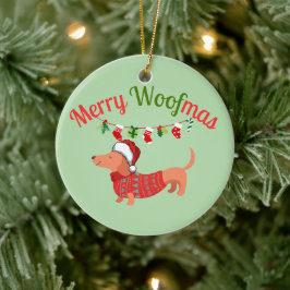 Merry WOOFmas Julgransprydnad Keramik