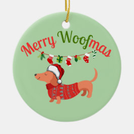 Merry WOOFmas Julgransprydnad Keramik