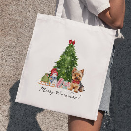Merry Woofmas-julklapp med Yorkie Namn Tygkasse