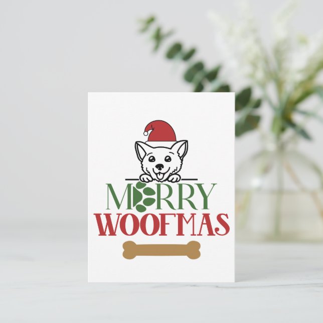 Merry Woofmas julkort (Stående Fram)
