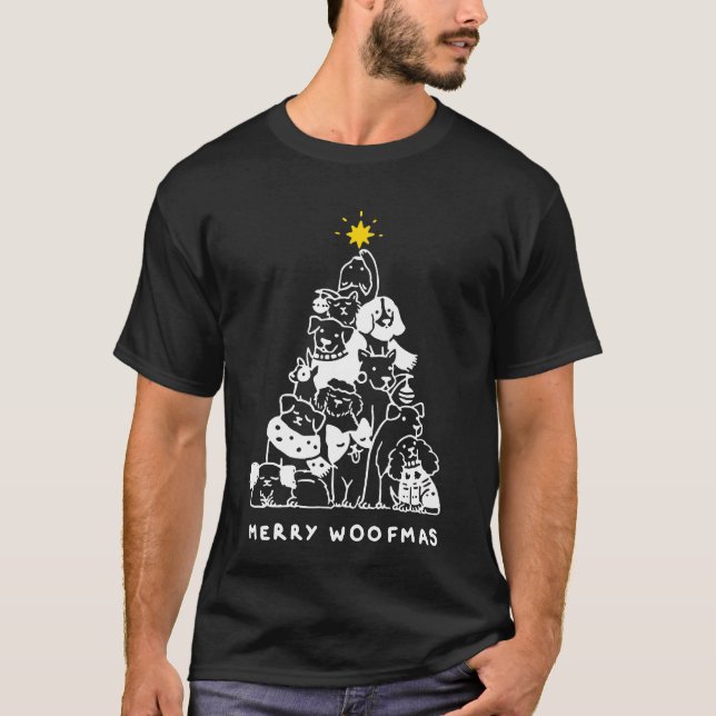 Merry Woofmas Kärlek jul-Hund Gift T Shirt (Framsida)