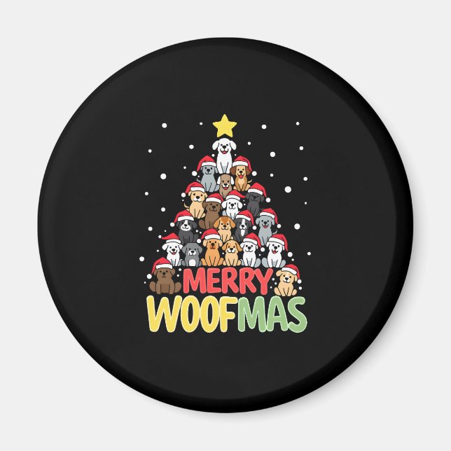Merry Woofmas - Merry Christmas For Dog Lovers (3) Magnet (Framsidan)
