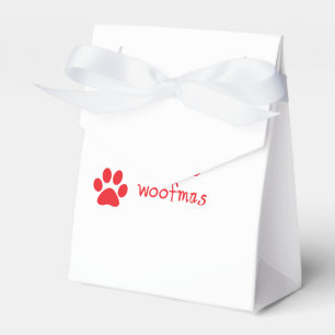 Merry Woofmas Paw Skriv ut Red Påstående Ceramic O Presentaskar