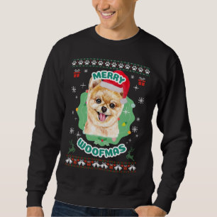 Merry Woofmas Pommanian Lång Ärmad Tröja