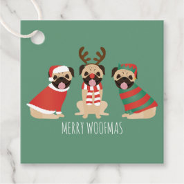 Merry Woofmas Pug Hundar Gåvor Etiketter