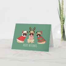 Merry Woofmas Pug Hundar