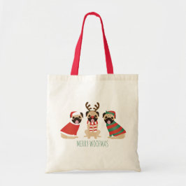 Merry Woofmas Pug Hundar Tygkasse