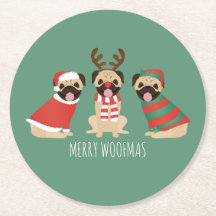 Merry Woofmas Pug Hundar