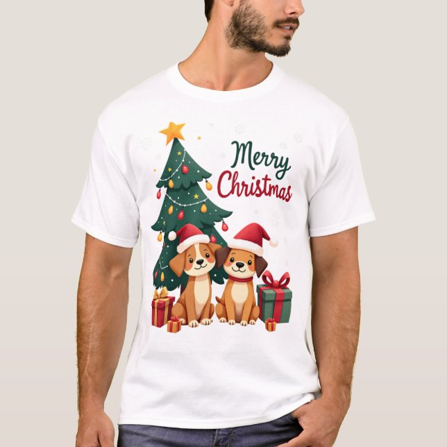 Merry Woofmas & Purrfect Christmas T Shirt (Framsida)