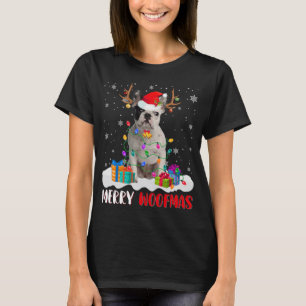 Merry Woofmas Santa Fransk Bulldog Hund Hund Re T Shirt