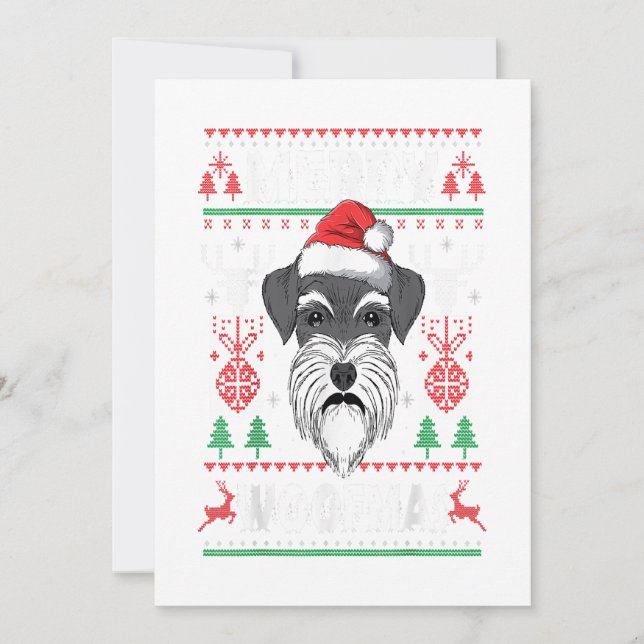 Merry Woofmas Schnauzer Christmas Dog Lover Julkort (Framsida)